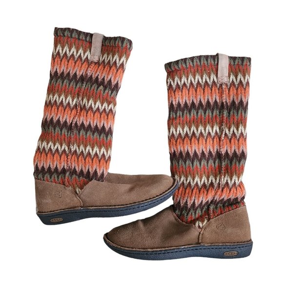 Keen Shoes - Keen Auburn Women's Navajo Suede&Wool Pull On Tall Winter Boots Shoes Size US 8